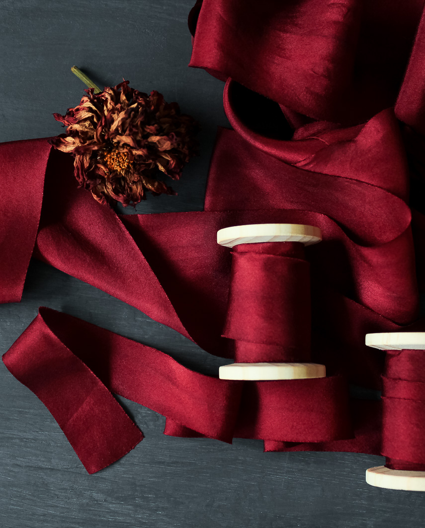 Merlot - Dual Texture Silk Ribbon